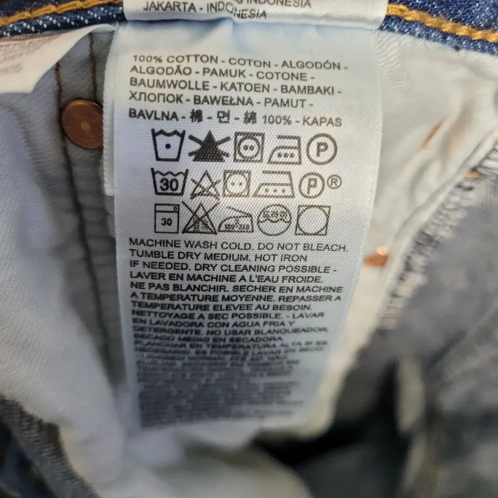 Levi's 501 original fit dark wash button fly jeans size 38x32